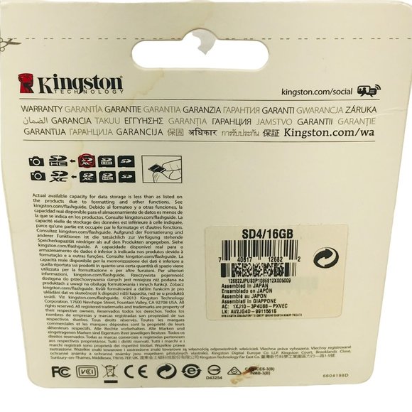 Kingston 16 GB SDHC Class 4 Card New In Package - Picture 2 of 7